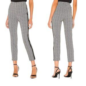 Revolve Bailey 44 Aubrey Plaid Plaid Houndstooth Leather Trim Pull on Pants S